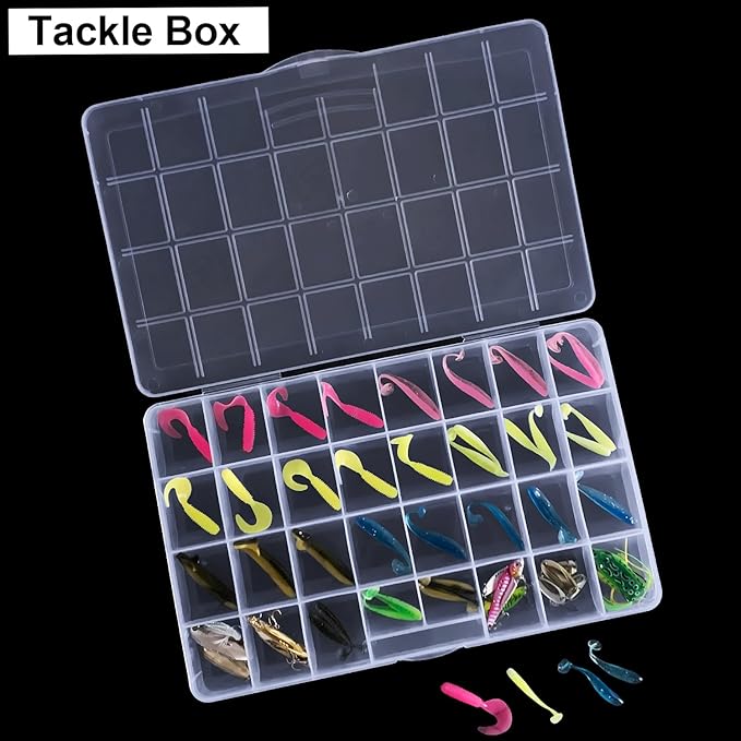 DUOFIRE 32 Grids Bead Organizer, Craft Organizers and Storage with Fixed Compartment, Plastic Bead Storage for Jewelry Beads Earring Tool Fishing Hook Small Accessories