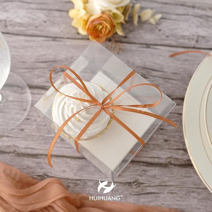 HUIHUANG 1/8" Terracotta Satin Ribbon Small Thin Ribbon for Crafts Gift Wrapping DIY Bows Decoration Sewing and Invitation Card Hanging Tags-100 Yards
