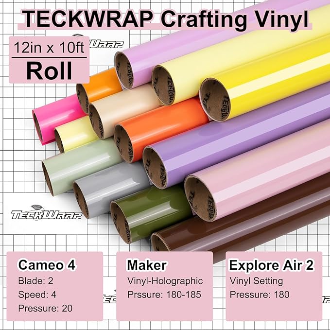 TECKWRAP Permanent Adhesive Vinyl 12" x 10ft, Glossy Queen Pink