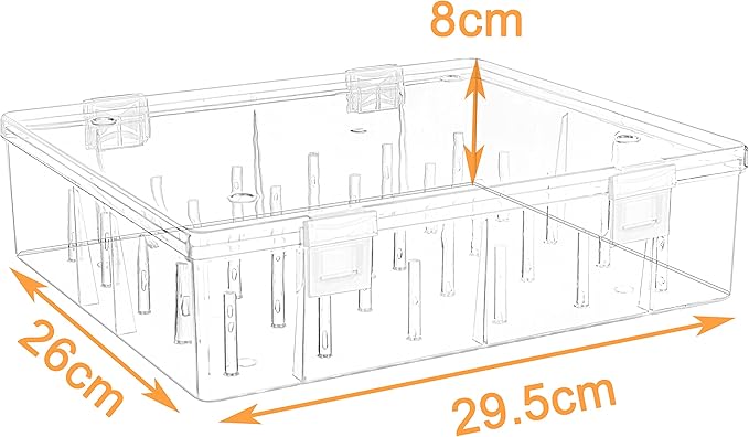 New brothread Tall and Clear Storage Box/Organizer for Holding 30 Spools Home Embroidery & Cotton Thread Spool Compatible with Tall Thread Spool from Isacord/Floriani/Madeira/Glide/RA/ConnectingThread