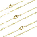 ALEXCRAFT Wholesale 12 PCS Gold Plated Brass Cable Chains Necklace Bulk Finished Chains for Jewelry Making (18 Inch(2MM))