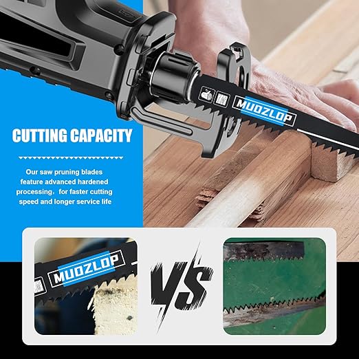 5 Pack 12 inch Reciprocating Saw Blades Set,5 TPI High Carbon Saw Blades, Woodcutting Saw Blades with Organizer Case (5, 5TPI/300mm)