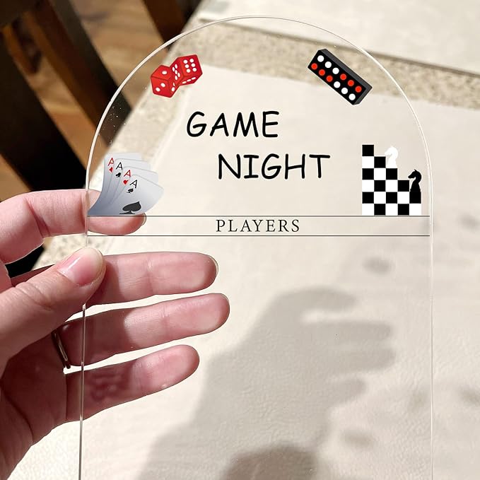 Generic Personalized Game Score Board - Acrylic Engraved Family Game Night Score Tracker,Personalized Gamer Gift, Wedding Gift, Housewarming Gift, Game Night Score Card