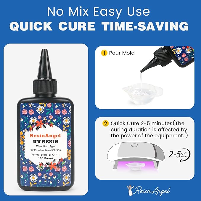 300g UV Resin kit, Crystal Clear Hard, Premixed UV Epoxica Resina Fast Curing Sunlight Activated with Casting Tools for Beginners Jewelry Making, DIY Art Crafts, Coating