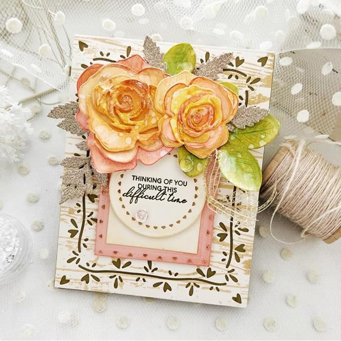 Cutting Dies Metal Stencils Scrapbooking Tools DIY Embossing Template for Paper Card Making Album Arts Crafts Supplies (Flower Set A-10.2x14.3cm)