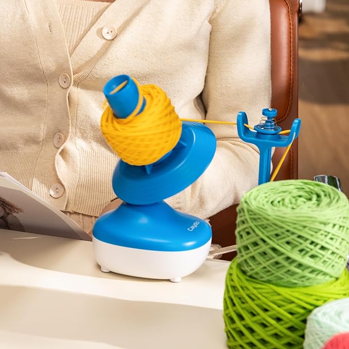 Caydo Electric Yarn Winder, Cordless Rechargeable Automatic Yarn Cake Winder, 2H Long Last Battery Effortless Yarn Winding, Wireless Yarn Spinner for Crocheting, Must-Have Tool for Yarn Enthusiast