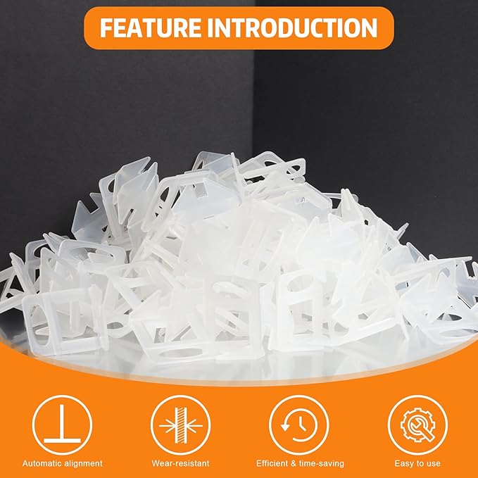 DGSL Tile Leveling System, 3500-Piece Tile Spacers Clips 1/16 Inch Tile Tools, Tile Installation Tools for Professional Ceramic Tile and Stone Installation