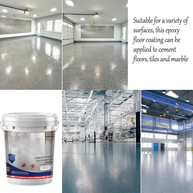 Louis Forest Epoxy Floor Paint, High-Gloss Marble Effect Epoxy Floor Coating (Gray,1pcs)