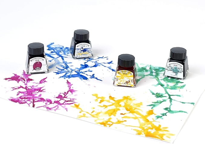 Winsor & Newton Viridian Drawing Ink, 14ml Bottle, Acrylic, Multicolor