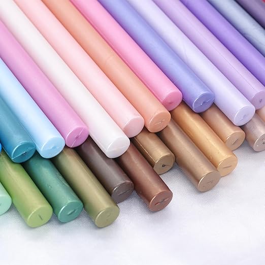 Purplish Red Wax Seal Sticks, 30pcs Sealing Wax Sticks, HOSEALING Glue Gun Wax Seal Sticks for Wax Seal Stamp, Premium Sealing Wax for Wedding Invitations, Letter, Envelope (Mini Size)