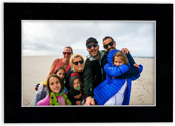 11x14 Mat Bevel Cut for 8.5x11 Photos - Acid Free Black Suede Precut Matboard With Backing Board and Crystal Clear, Self Seal Mat Bag - For Pictures, Framing - 4-ply Thickness
