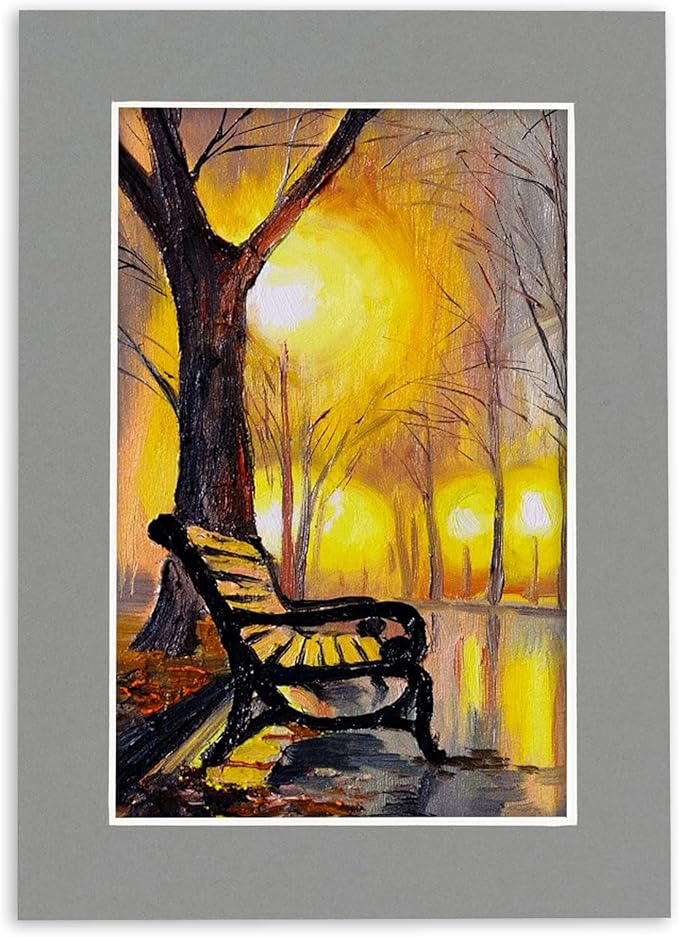 11x14 Mat for 8.5x11 Photo - Precut Mid Grey Picture Matboard for Frames Measuring 11 x 14 Inches - Bevel Cut Matte to Display Art Measuring 8.5 x 11 Inches - Acid Free ONE MAT