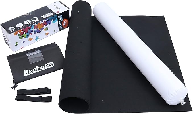 Becko US Puzzle Mat Roll Up with Drawstring Storage Bag, Felt Rollup Mat for Easy Transport & Storage, Portable Puzzle Board Puzzles Saver Keeper for Jigsaw Puzzles Up to 1500 Pieces