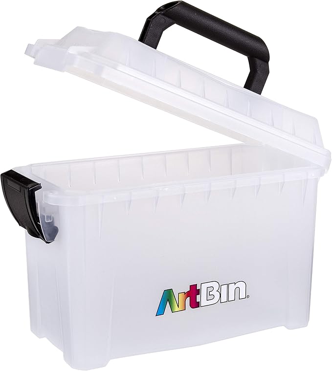 ArtBin 6815AG Mini Sidekick Carrying Case, Portable Art & Craft Organizer with Handle, [1] Plastic Storage Case, Clear