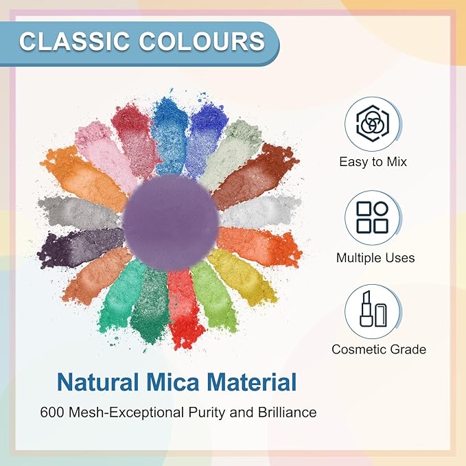 uxcell 10g/0.35oz Cosmetic Grade Mica Powder, 600 Mesh Mica Powder Natural Resin Epoxy Pigment Powders for Casting Resin, Candle Dye, DIY Nail Polish and Lip Gloss, Dark Purple