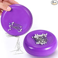 Waydress 2 Pieces Magnetic Pin Holder Sewing Pincushion Round Paper Clip Holder Magnetic Cushion Sewing Pin Push Hairclip Storage Case Needle Cushion for Sewing DIY Project(Purple)
