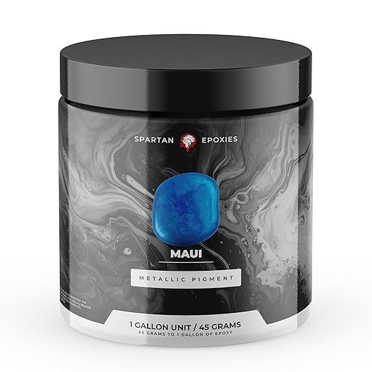 Spartan Epoxies Metallic Pigment Powder for Epoxy - 30 Unique Colors, 4oz for 1 Gallon and 12oz for 3 Gallons of Clear Epoxy, Made in The USA (Maui, 4oz (45 Grams))