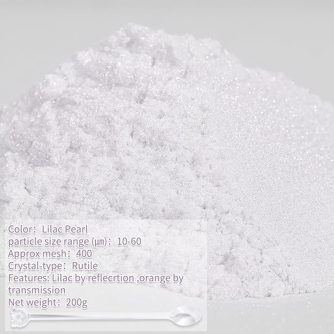 Mica Powder,200g/7.23oz Large Jar,Lilac Pearl Mica Powder Pigment for Epoxy Resin，Lip Gloss，Paint，Dye，Soap Making，Nail Polish,Candle Making,Bath Bombs