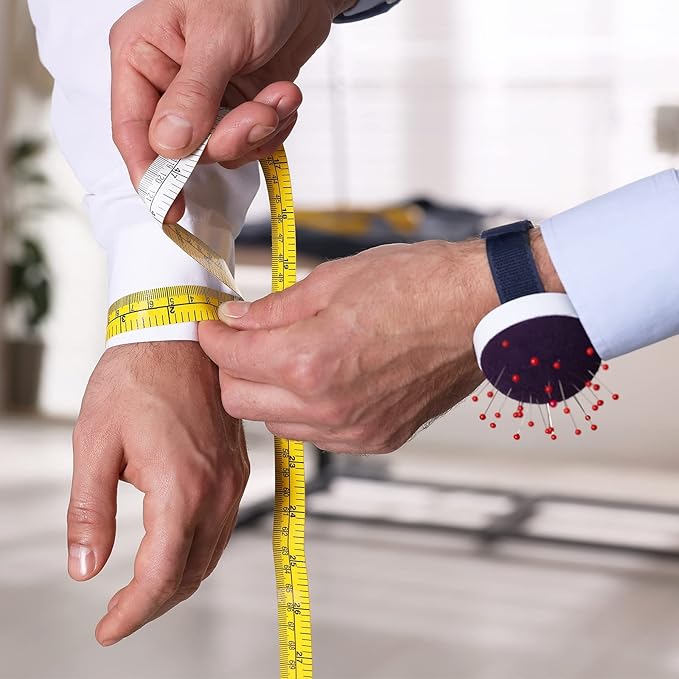 HARFINGTON Wrist Pin Cushions Band Sewing Needle Cushion Needle Holder Pincushions with Adjustable Strap Fit All Wrist Sizes for Sewing Quilting Needlework DIY Crafts, Coffee