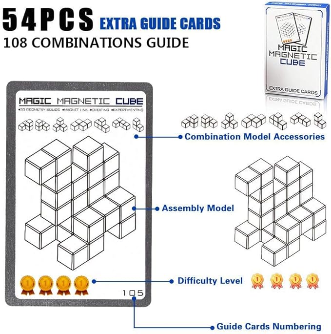 Magnetic Soma Cube Block- Children's Educational Toys Magnetic Tiles for Kids Stress Relief Toy Puzzle Cubes to Develops Intelligence, Ideal for Birthday Gifts (Crystal)