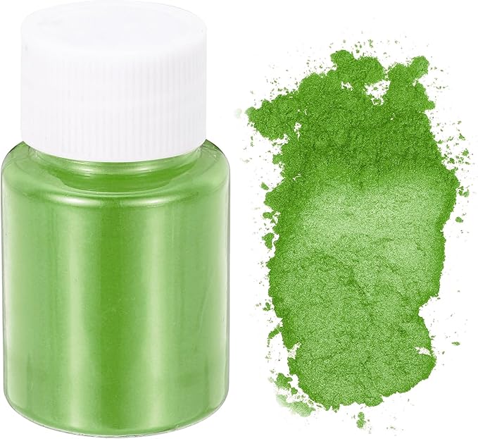 uxcell 10g/0.35oz Cosmetic Grade Mica Powder, 600 Mesh Mica Powder Natural Resin Epoxy Pigment Powders for Casting Resin, Candle Dye, DIY Nail Polish and Lip Gloss, Green