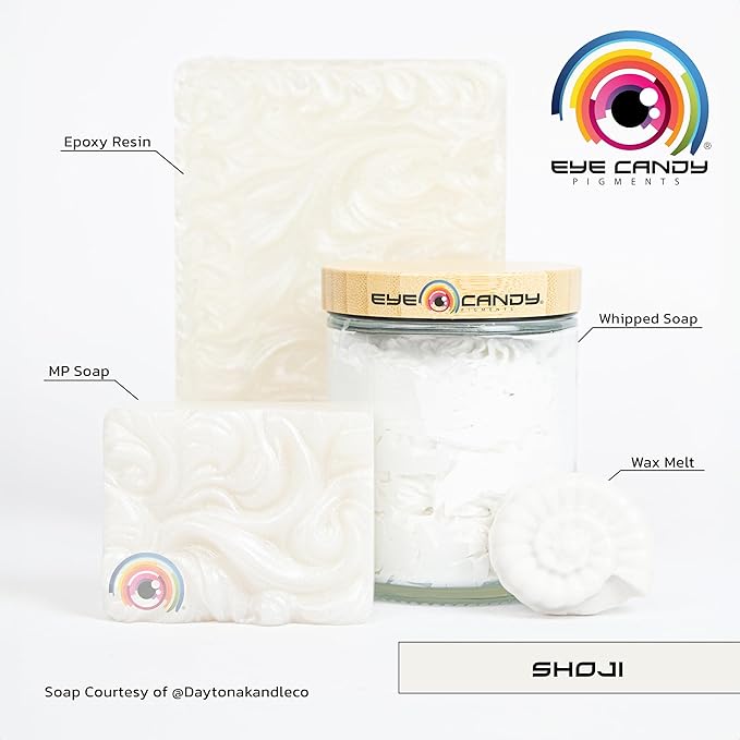 Eye Candy Pigments Premium White Mica Powder - Shoji (25gr) - for Epoxy, Resin, Soap, Paint, Woodworking, Acrylic Pouring, Bath Bombs, Fishing Lures - DIY Arts and Crafts Additive