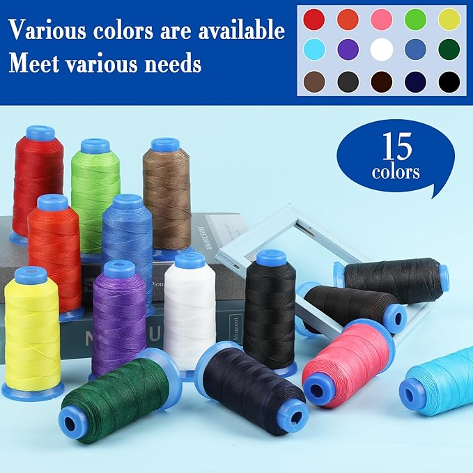 0.55mm Beading Threads, 490 Yards Round Waxed Threads Polyester Cord Bracelet Beading Cords for Bracelet DIY Craft Jewelry Making Sewing Craft
