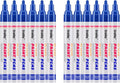 Blue Paint Markers, 12 Pack Oil-Based Waterproof Quick Dry Permanent Paint Pen Set for Rocks Painting, Wood, Fabric, Plastic, Canvas, Glass, Mugs, Metal, Tire, Stone, DIY Craft