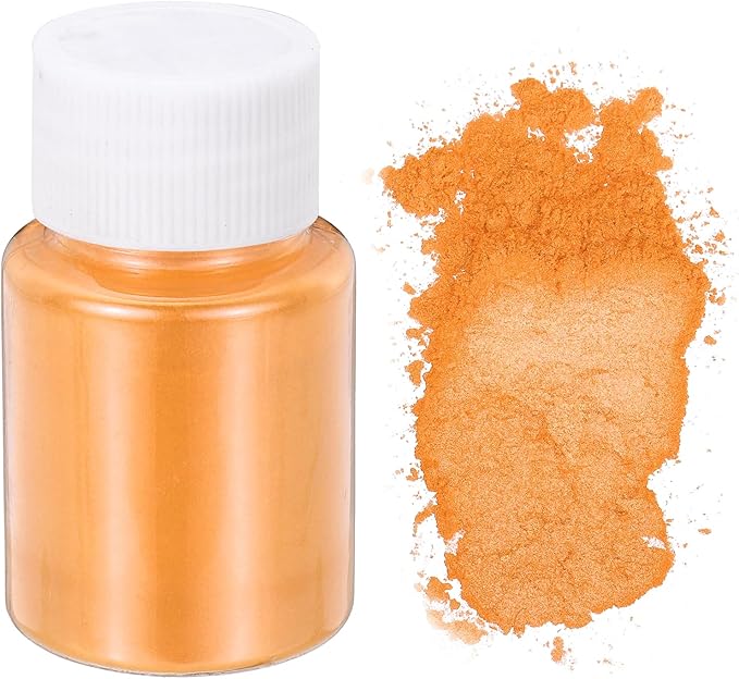 uxcell 10g/0.35oz Cosmetic Grade Mica Powder, 600 Mesh Mica Powder Natural Resin Epoxy Pigment Powders for Casting Resin, Candle Dye, DIY Nail Polish and Lip Gloss, Bright Orange