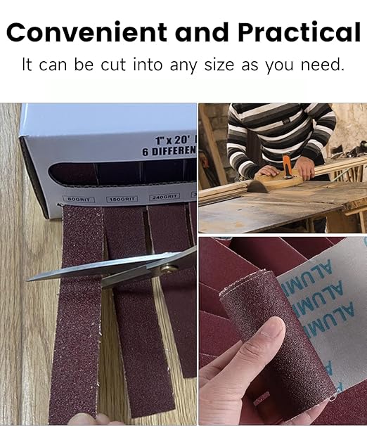 Emery Cloth Roll,4 Grits 1'' x 26FT Abrasive Sandpaper Roll with Dispenser,150 240 320 400 Grit Sand Assortment,Sanding Paper & Sand Paper Sheets for Metal Auto Wood Dry & Wet Polishing.(4Rolls 26FT)
