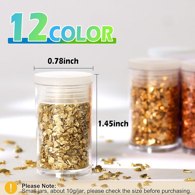 Matio 12 Colors Crushed Glass Irregular Glitter, 4.23oz/ 120g Crushed Broken Glass Sprinkle Chips for Resin Epoxy Jewelry DIY,Shattered Crystal Flakes Sequins for Nail Art Decor Phone Case Vase Filler