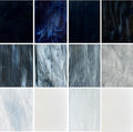 ILLUCKAI 12 Sheets Stained Glass Sheet Assorted Gray Black White Colors, 6 x 4 inch Stained Glass Supplies Mosaic Glass Tiles for Stained Glass Artwork Mosaic Crafts