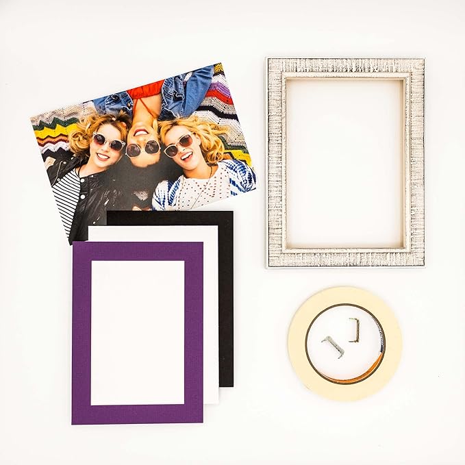 5.5x8.5 Mat for 8.5x11 Frame - Precut Mat Board Acid-Free Dark Purple 5.5x8.5 Photo Matte For a 8.5x11 Picture Frame, Premium Matboard for Family Photos, Show Kits, Art, Picture Framing, Pack of 1 Mat