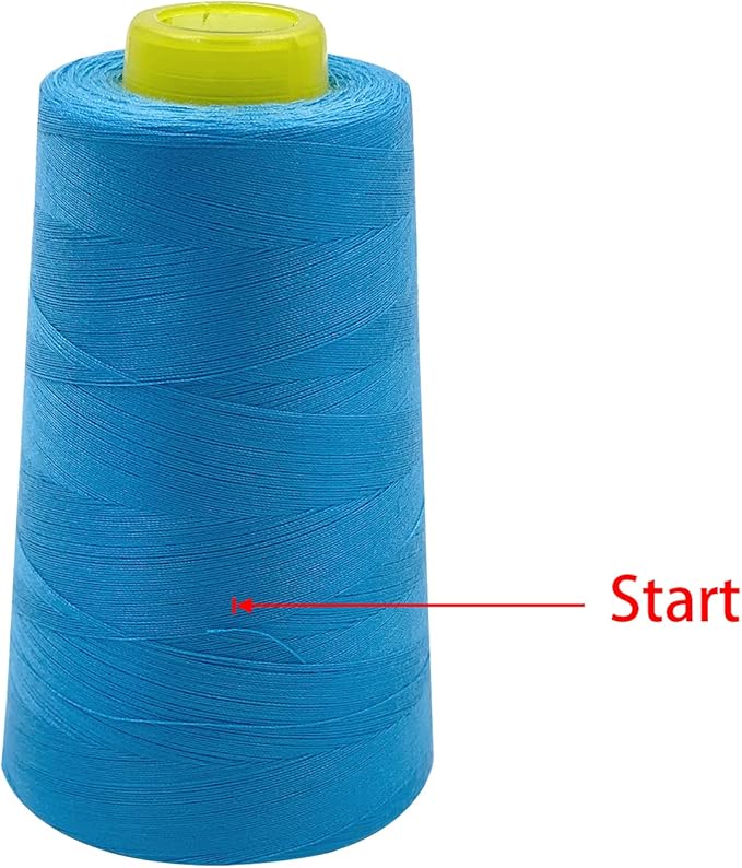 Tortoise 4 Cones of 3000 Yards Each Spool Thread for All Purpose, Serger, Overlock, Quilting, Sewing Machine - 100% Polyester - Peacock Blue
