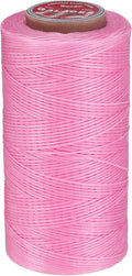 uxcell Flat Leather Sewing Waxed Thread, 270m / 295 Yards Polyester Wax String, 150D Wax Stitching Cord for Leather Crafts, Bookbinding, Bracelets Braided, Peach Pink