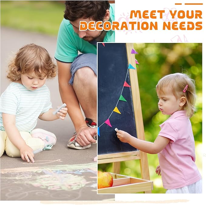 40 Pcs Sidewalk Chalks for Kids Non Toxic Jumbo Chalk for Party Gift Outdoor Art Classroom Play Painting (White)