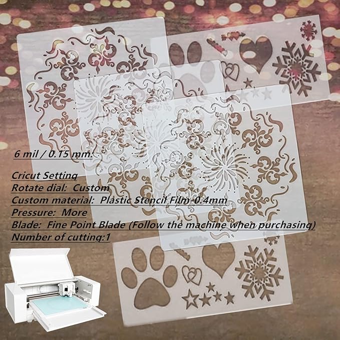BANLTRE 12 Pieces 6 mil Blank Template Material Stencils Mylar for Cutting Paper Clear Transparency Sheet 12 × 12 inch (12-6 mil)