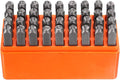 HARFINGTON 36pcs Metal Stamping Kit 1/4" (6mm) Steel Uppercase Letter and Number Punch Set (A-Z / 0-8 / "&" Symbol) Punch Press Tool with Case for Imprinting Metal Plastic Wood Leather