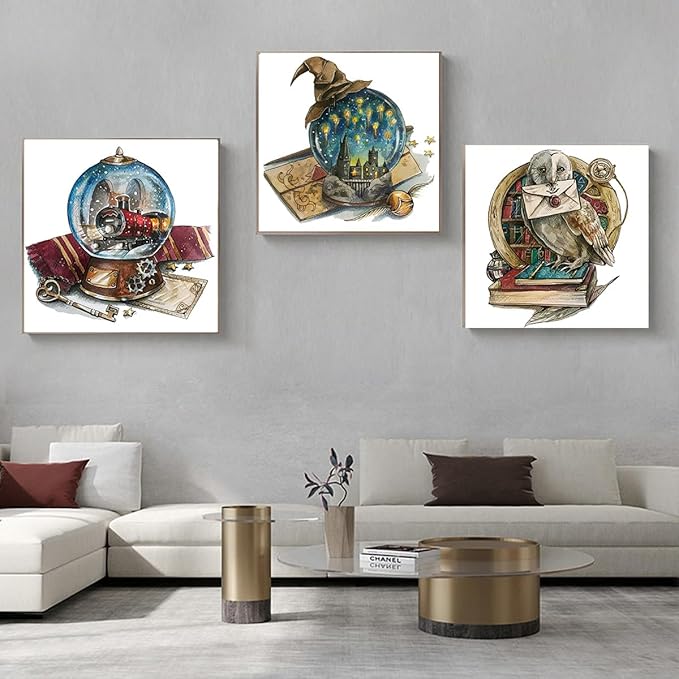 ZuoAnLF 4 Packs Stamped Cross Stitch Kits for Adults,Stamped Cross-Stitch Needlepoint Counted Kits Beginners,Embroidery Kit Arts and Crafts for Home Decor 11CT,9.8 * 9.8inch (HP)