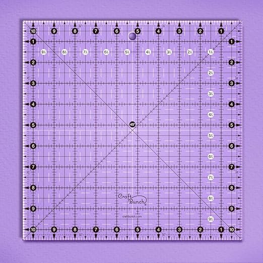 Non-Slip Square Quilt Template Ruler (10.5" x 10.5")