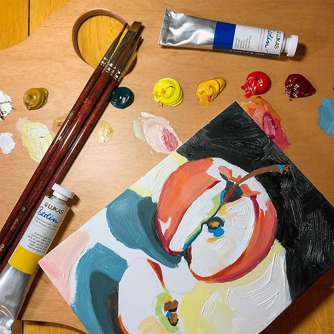Lukas Water Mixable Oil Paint - Eco-Friendly, 37ml Mixing Set of 5, Solvent-Free Artist Oil Paint with Lightfast Pigments and Beeswax for Smooth Consistency, Water Soluble, Quick-Drying