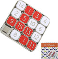 Metal Number Slide 15 Puzzle Red and White Number Sliding Puzzle Educational Learning Games Brain Teaser