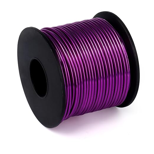 Aluminum Craft Wire, 95 Feet 2.0mm/ 14 Gauge Purple Bendable Soft Metal Aluminum Wire Roll Bulk for DIY Crafts Sculpting Jewelry Making