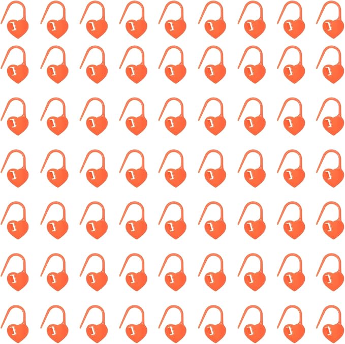 uxcell 400pcs Stitch Markers for Crocheting, Heart Shaped Crochet Marker Needle Clip Counter for Knitting Clothing Tag DIY Craft,Orange