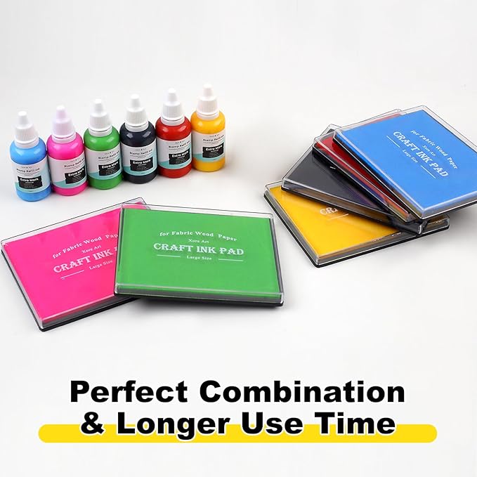 5"x4'' Large Ink Pad Washable Stamp Ink Pad for Baby Footprint Handprint with 30ml Premium Refill Ink (Light Green)