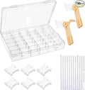 Prasacco Embroidery Floss Organizer 150 Bobbins 36 Compartment Storage Box with Bobbin Winder and Coding Stickers for Craft DIY Embroidery Cross Stitch Supplies