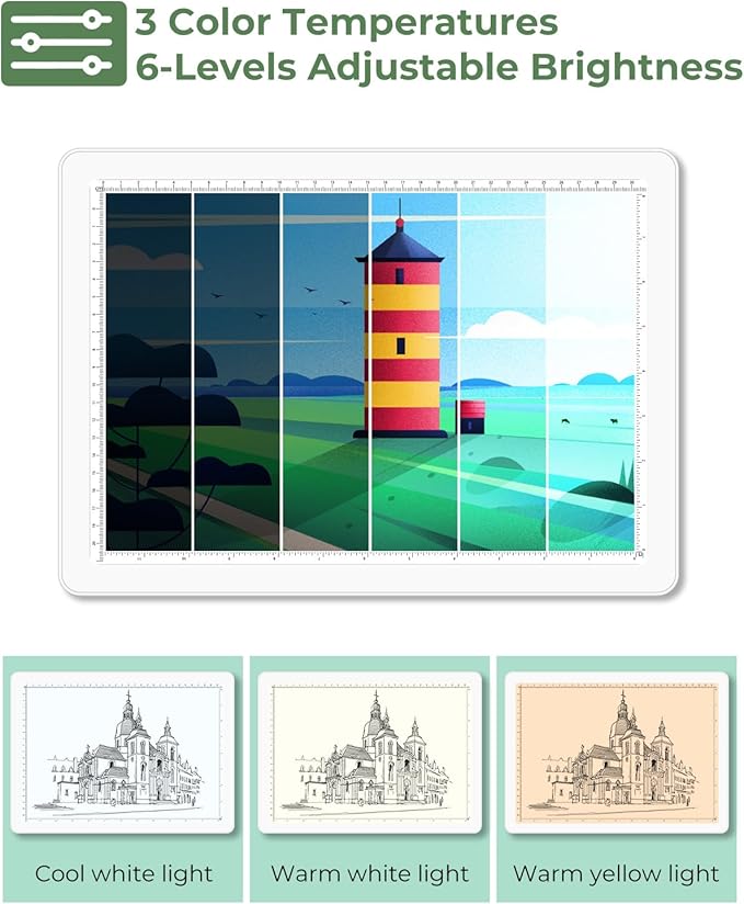 A4 Tracing Light Box for Drawing,Bawaslom Rechargeable Light Pad with Adjustable Stand and Strong Magnets,Ultra-Thin & Bright LED Drawing Board for Vinyl Weeding,Diamond Painting Art,Sketching
