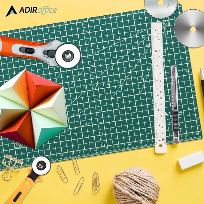 Adir Self Healing Cutting Mat - 18x24 Inches Sew Cutting Mat and Quilt Cutting Mat with 5 Layers, Double Sided Cutting Mat for Crafts - Reversible Non-Slip Cutting Pad with Grid