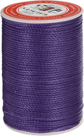 uxcell Round Leather Sewing Waxed Thread, 55m / 60 Yards Wax Polyester String, 0.8mm Waxed Stitching Cord for Leather Crafts, Bookbinding, Bracelets Braided, Dark Purple