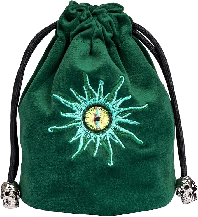 Green Large Dice Bag D&D Cute Storage Bag for Role Playing Games Tabletop Games - Capacity 100+ Polyhedral Dice